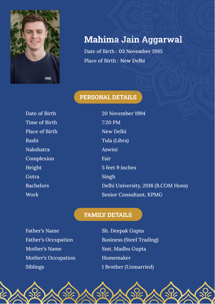 Free Marriage Biodata Maker Create Biodata Online
