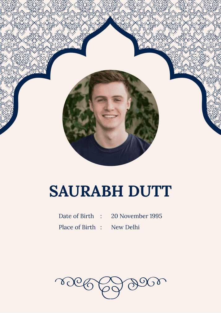 Elegantly designed Marriage Biodata Format | Biodata for Marriage